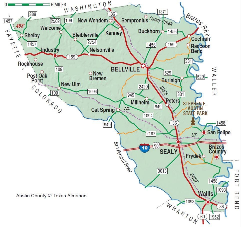Austin county kort
